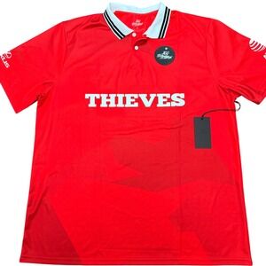 100 Thieves AT&T Lexus JBL Red Jersey Polo Shirt Mens 2X Esports Gaming